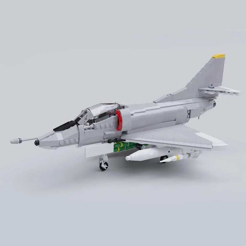 Новата Военна модел MOC на Втората Световна война в мащаб 1:35 A-4E Skyhawk, модел на реактивен изтребител, творчески идеи, технологии Детска играчка, Подарък самолет, Блокове0