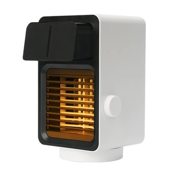 220 В Електрическа вентилаторна печка Регулируем Термостат Топъл Въздушен Вентилатор Тъпо Бързо Загряване Мини-Нагревател Plug EU
