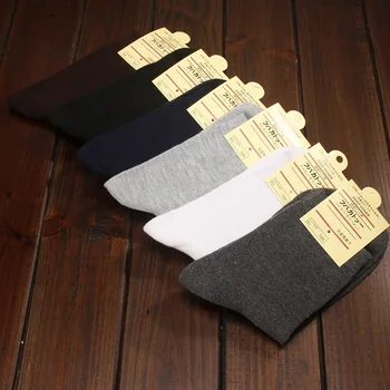 3 чифта мъжки памучни чорапи свободно намаляване на ретро стил за есен-зима възли обикновена дълги черни розови корейски, японски ежедневни чорапи със средна дължина