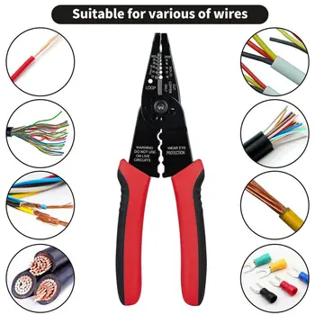 8-инчов клещи за източване на кабели Ножица за тел Многофункционални ремонтни ножици Електрически клещи за източване на кримпване на Ръчни инструменти