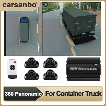 Carsanbo Автомобилна система камери съраунд преглед на 360 ° 360 от птичи поглед, Безшевни вид (3D + 1080P) Записващо устройство, Подходящ за кораб контейнер