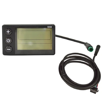 LCD дисплей за електрически велосипед S866, дисплей за електрически скутер, контролен панел брояч с водоустойчива с вилица и водоустойчив линия