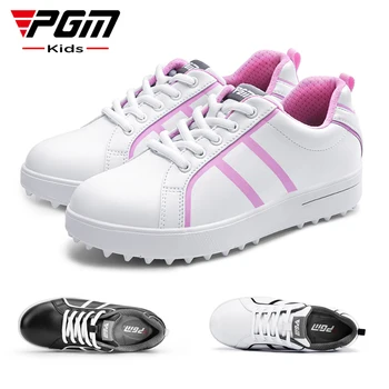 PGM XZ220 Детски обувки за голф от TPU, водоустойчива спортна, от микрофибър + TPU + каучук, леки, дишащи против хлъзгане, маратонки, маратонки