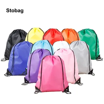StoBag 10 бр. спортна раница от полиэстеровой тъкан, преносими чанти от съвсем малък, опаковане, водоустойчив калъф за съхранение, за многократна употреба калъф с логото на (платен)