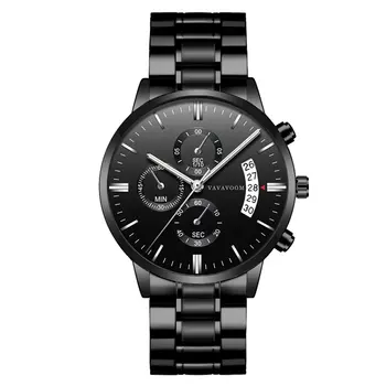 VA-G001 Модерен бизнес часовници, мъжки бизнес водоустойчив мъжки часовник от неръждаема стомана, модерни ежедневни мъжки кварцов часовник