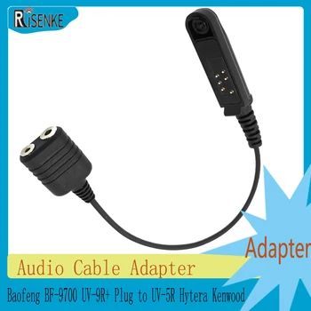 Аудио кабел-Адаптер RISENKE Уоки Токи, който е Съвместим за Baofeng BF-9700 UV-9R +, plug към UV-5R Hytera Kenwood с 2-Пинов порт за слушалки