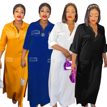 Африкански Рокли за Жени, Плюс Размера на Boubou Africa Облекло Дашики Анкара Есента Кафтан Макси Дълга Рокля Djellaba Femme Abayas