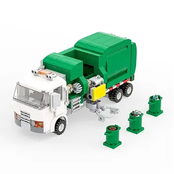 Градски бяла мусороуборочный камион Кола 100 картички Строителни блокове комплекти Brinquedos Playmobil Забавни играчки за деца