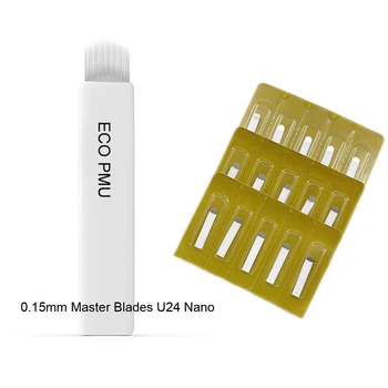 ЕКО PMU 24U игла за микроблейдинга Master Blades Nano 0,15 мм със стерилен блистер опаковка EO 50 бр.