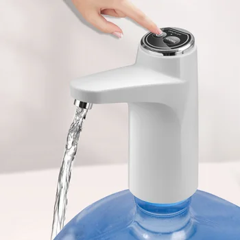 Електрическа помпа за бутилки с вода с базовия USB-диспенсером за вода, преносим автоматично дозиране система за бутилки с водно помпа - бял