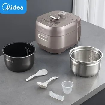 Електрическа тенджера под налягане Midea 5Л, ориз с двойна вложка, 3D, за бързо приготвяне, домакински и кухненски уреди, автоматично ауспух