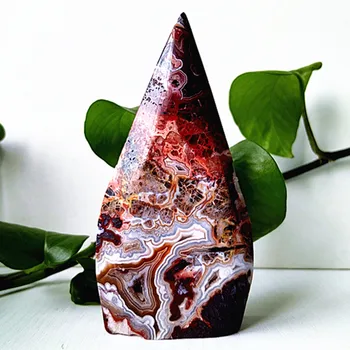 Естествен камък Червено дантела Crystal агата Случаен Тип Декорация на дома Скъпоценен камък Кристали за изцеление на чакрите