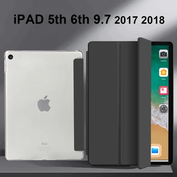 За Apple iPad 5 6 Калъф за таблет Трехстворчатая Поставка Скоба От Изкуствена Кожа Калъф За iPad 5th 6th Поколение 2017 2018 Автоматично Пробуждане Коренно