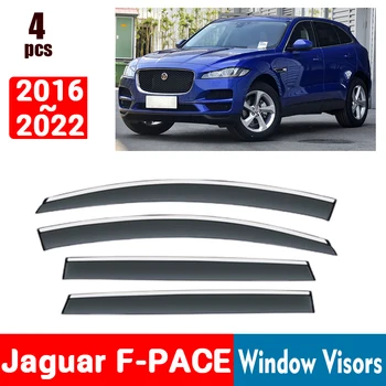 ЗА Jaguar F-PACE 2016-2022 Прозорец Очила за Защита От Дъжд на Прозореца Дъждобран Дефлектор Тента Щит Вентилационна Защита Тента Капак Завърши
