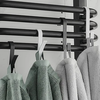 Кухненски алуминиев нагревателен кука закачалка за кърпи в баня, държач за решетка, скоба за закачалки за дрехи, закачалка за шалове, подвижна кука