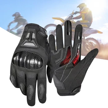 Мотоциклетни ръкавици със сензорен екран, мъжки летни водоустойчив нескользящие ръкавици за целия пръст, защитни ръкавици от падане, за каране на мотоциклет