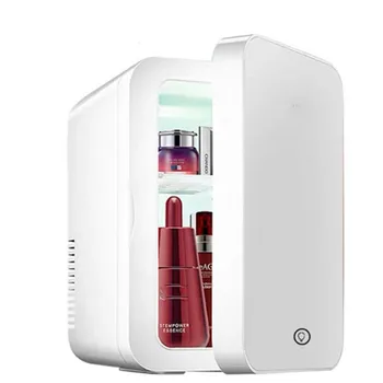 Нов 6-10 л домашна кола мини козметичен хладилник за грим с огледало с led осветление