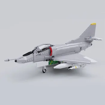 Новата Военна модел MOC на Втората Световна война в мащаб 1:35 A-4E Skyhawk, модел на реактивен изтребител, творчески идеи, технологии Детска играчка, Подарък самолет, Блокове
