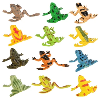 Реалистични фигурки на жаби, модел жаби, статуетка на жаба, пластмасови фигурки на животни, малки играчки, миниатюрни модели на бижута