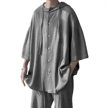 Стилни спортни блузи с къс ръкав 3D намаляване за мъже, hoody с качулка за занимания във фитнес залата, бързосъхнеща риза, палто, градинска облекло