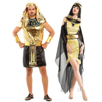 Фараон Клеопатра Cosplay костюм за Хелоуин се Жени Човек древните египетски царе Кралица Клеопатра облекло на Карнавалните костюми