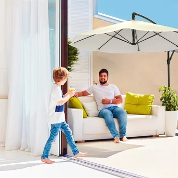 Чадър за двор, окачен на стойка от Pure Gardenoutdoor мебели за двор, мебели за двор, градинска мебел