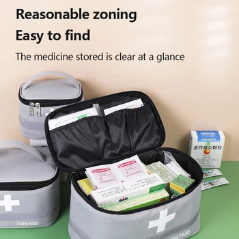 Чанта за съхранение на лекарства с голям капацитет, преносими медицински комплект, домашна аптечка, чанта за оцеляване, пътна чанта за кола