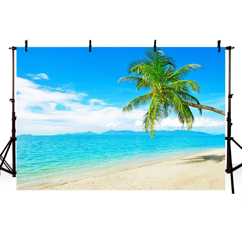 Фон за снимки Mehofond, Тропически океан, на плажа, семейно пътуване, празнична парти, на острова на кокосовата палма, студиен фон за снимки, декор1