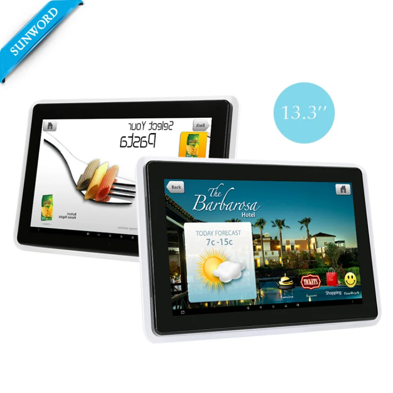 2023 Sunworld 13,3-инчов Android стенен дисплей Рекламно оборудване на цифров дисплей Маркетинг с NFC2