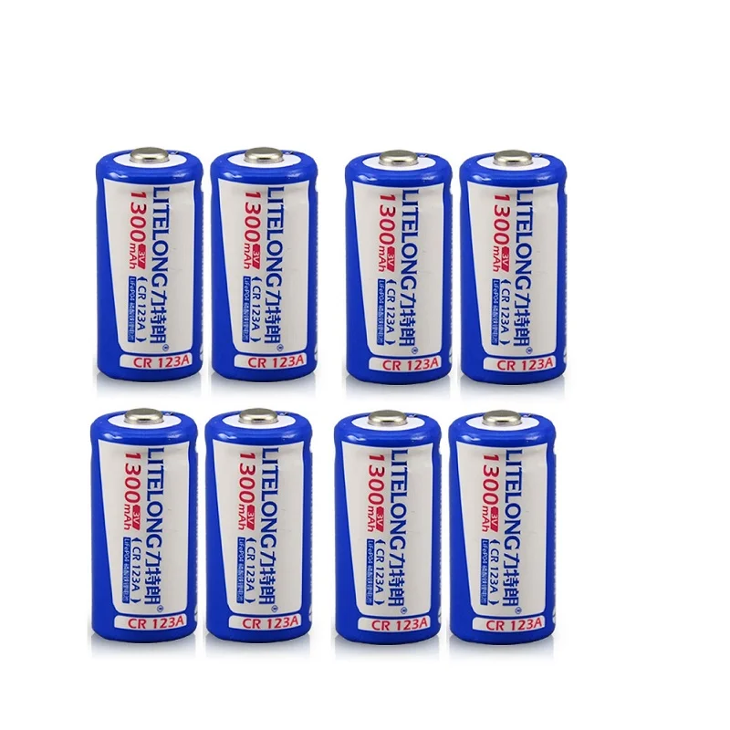 8 бр 1300 mah 3 В cr123a lithium акумулаторна батерия LiFePO4 литиева батерия със зарядно устройство cr123a lithium2
