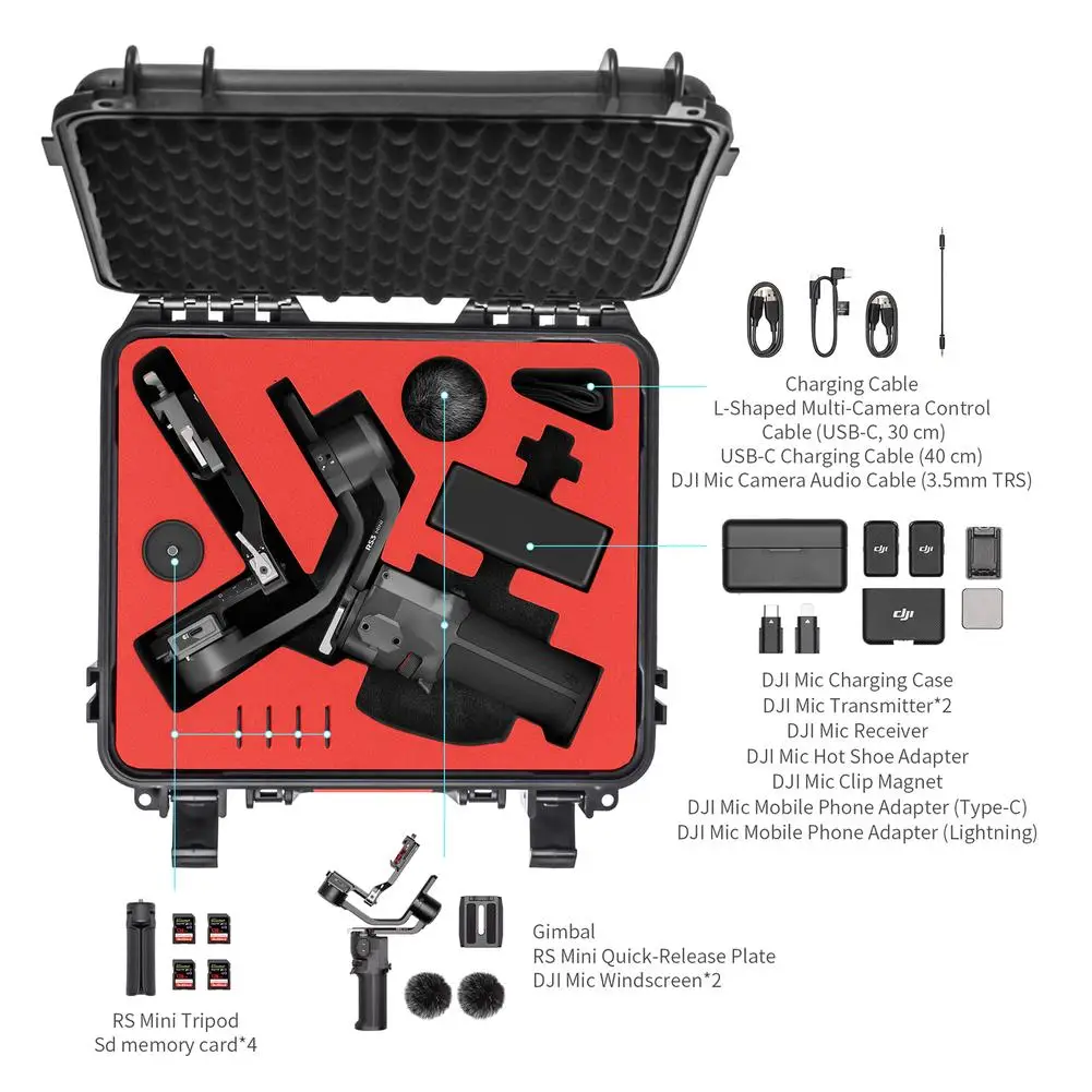 Куфара и Пътна Чанта За Носене, която е Съвместима За Dji RS3 Mini Ronin Стабилизатор на Кутия За Съхранение Водоустойчива Чанта2
