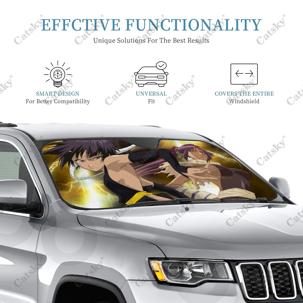Yoruichi Shihoin Покриване на Предното Стъкло на превозното средство Козирка Универсален Блок Сгъване на UV-Лъчи Козирка Протектор за Автомобил Седан и Suv Камион3