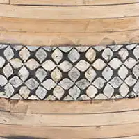 Приставной масичка с акцент върху барабан Dahlia от естествен бамбук с опалесцирующими вложки във формата на миди Capiz масичка за кафе, Мебели креативната3
