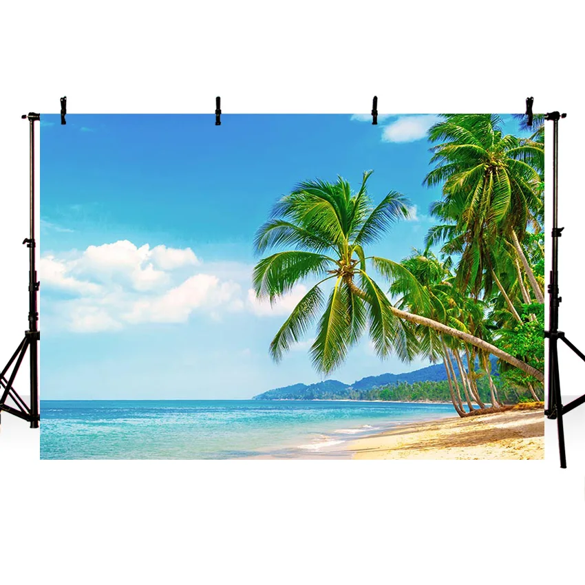 Фон за снимки Mehofond, Тропически океан, на плажа, семейно пътуване, празнична парти, на острова на кокосовата палма, студиен фон за снимки, декор3