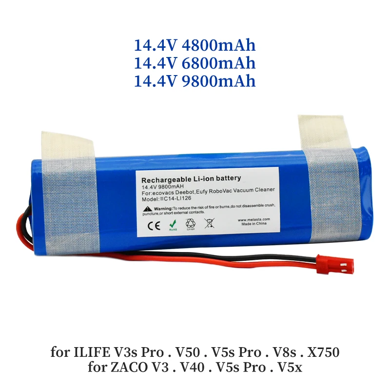 2023 Нов Echte 14,4 6800 mah 18650 Литиева Батерия за робот ILIFE V3s Pro, V50, V5s Pro, V8s, x750-staubsauger Batterie4