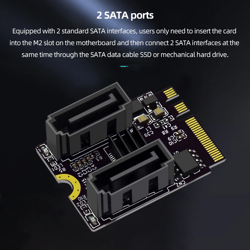 Карта за разширяване на M2 до SATA3.0 PCI-E3.0 КЛЮЧЪТ A + E WIFI M. 2 SATA Конвертор на Карти, Без Инсталиране на драйвери Чип JMB582 за PC4