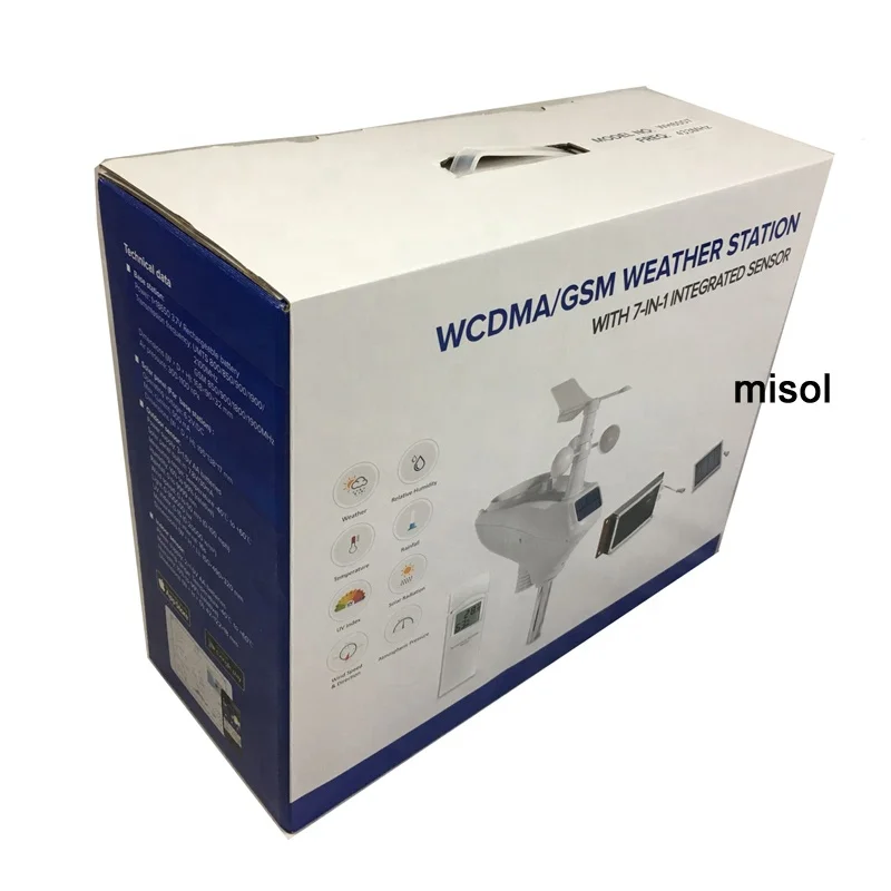 Misol WH6007 Сваляне на данни WCDMA GSM Wunderground SMS-съобщение GPRS Weathercloud метеорологичната станция5