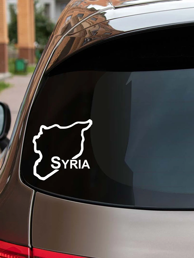 Автомобилна стикер за карти Сирия 963 Контур vinyl стикер Водоустойчив кола декори в бронята на колата на задното стъкло5