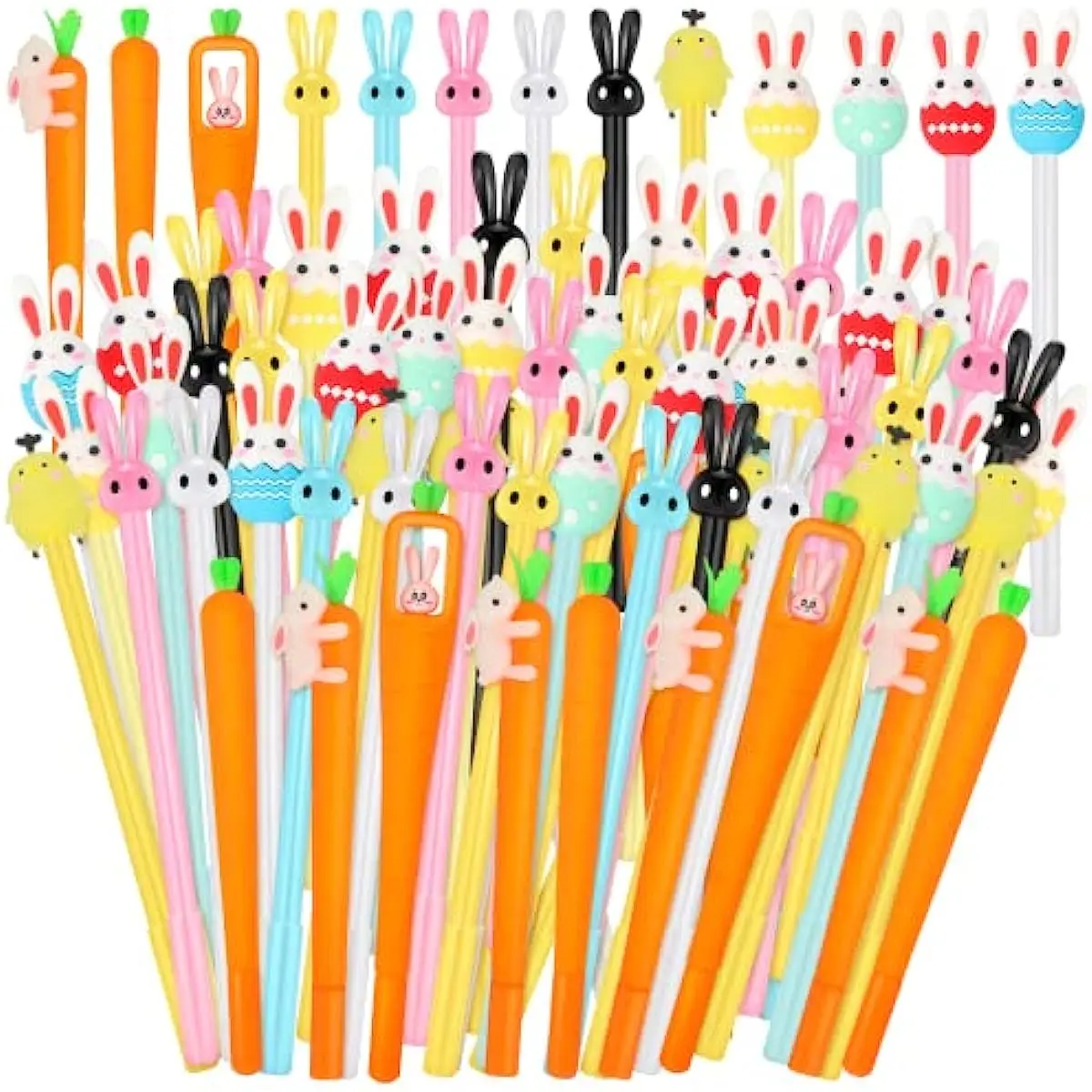 100 бр Гел химикалки със заек, 0,5 mm, мастило, скъпа морков, Кавайные неутрални дръжки за деца, офис и ученически принадлежности, наградни Великденски подаръци0