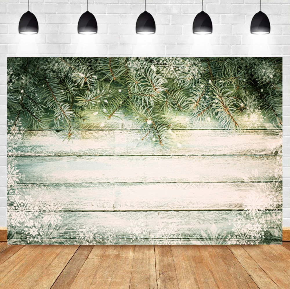 Laeacco Коледен ретро дървена фон за снимки Снежинки, фон за снимки за рожден ден за фото студио0