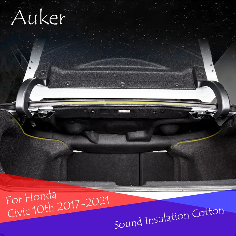 Изолация на Багажника на Колата Хлопчатобумажный звук proofing Килим Лепкава Подложка Кола-стайлинг За Honda Civic 10th 2017-20210