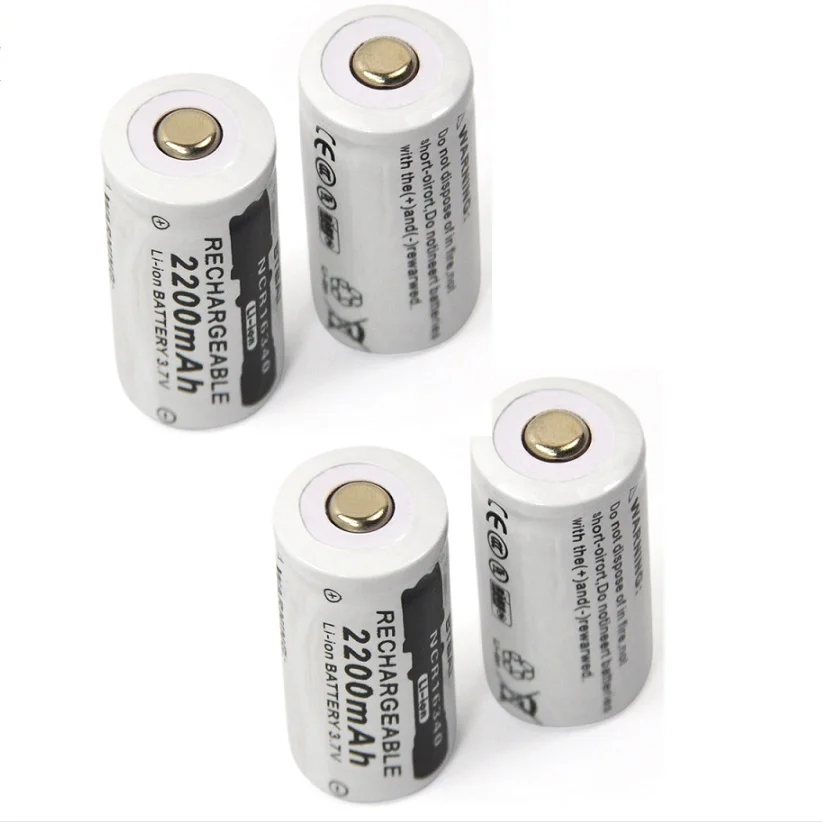 НОВ 4шт 3,7 До 2200 mah cr123a lithium акумулаторна литиева батерия батерия 163400
