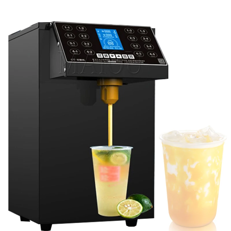 Опаковка на фруктоза с жидкокристаллическим екран за сироп, автоматична количествена машина с обем 8 литра, подходящ за магазини пузырькового чай0