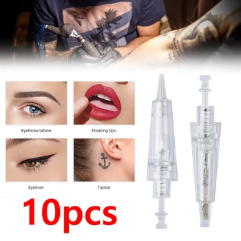 10 Опаковки за еднократна употреба на игли за татуировки с микроиглами PMU, кожени пружинящие игли, игли за касета, за перманентен грим на вежди и устни