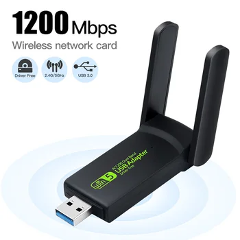 1200 Mbps с USB WiFi Адаптер двойна лента 2,4 G/5G Безжичен USB WiFi Мрежова Карта Mini USB WIFI Lan PC Ethernet Адаптер Dongle 802.11 ac