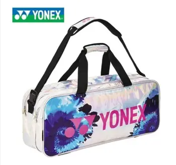 2022 YONEX Водоустойчива чанта за ракети за бадминтон с правоъгълно лазерен печат, спортна чанта с Максимум 9 ракети с отделение за обувки