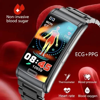 2023 Неинвазивен Умен Гривна с нивото на Глюкоза в кръвта, IP68 Водоустойчив Часовник ECG + ПР Кръвно Налягане, Сърдечен Ритъм Здравето Умни Гривна