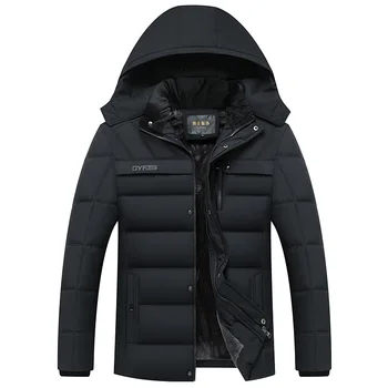 2023 Ново модно флисовое зимно палто с качулка, мъжки дебела топла мъжко зимно яке, ветрозащитный подарък за бащата, съпруга, парк