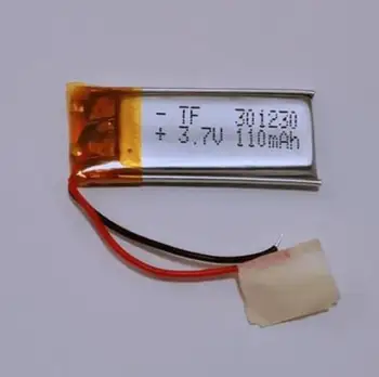 3,7 V 301230 031230P полимерно-литиева батерия 110mAh със защитно платка, използвана за bluetooth, MP3, MP4 1 бр./лот