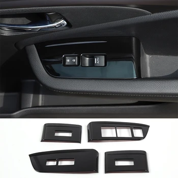 4ШТ ABS Вътрешната Врата се Подлакътник Панел на Кутията Стъкло Бутона за Повдигане на Рамката Довършителни Стикер за Honda Pilot 2015-2022 Аксесоари